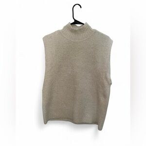 Zara mock neck sweater sleeveless top cream with gold specks in size small NWT